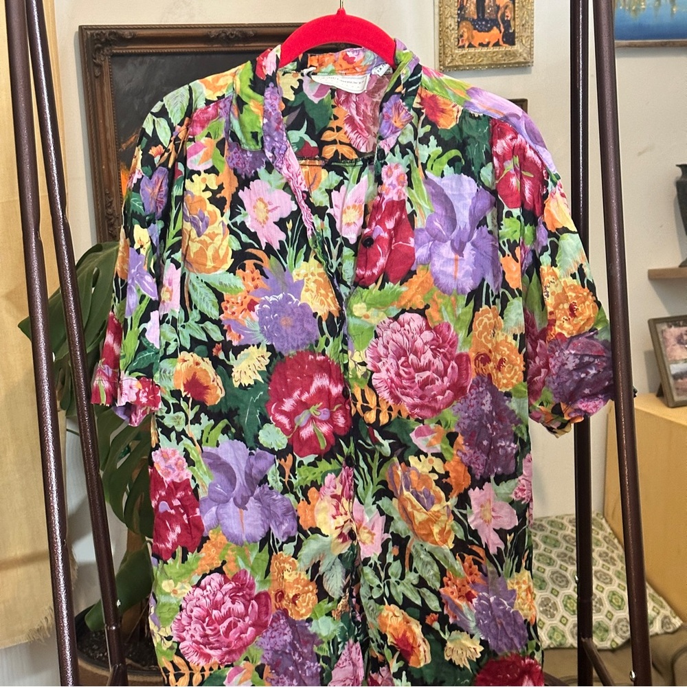 Floral button down short sleeve - Picture 5 of 11